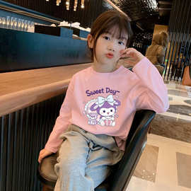 纯棉打底衫内搭卡通超好看上衣服潮t秋季2026新款儿童女童长袖T恤