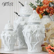 爆款陶瓷工艺品花瓶子欧式桌面摆件干花装饰插花花器乔迁礼工艺品