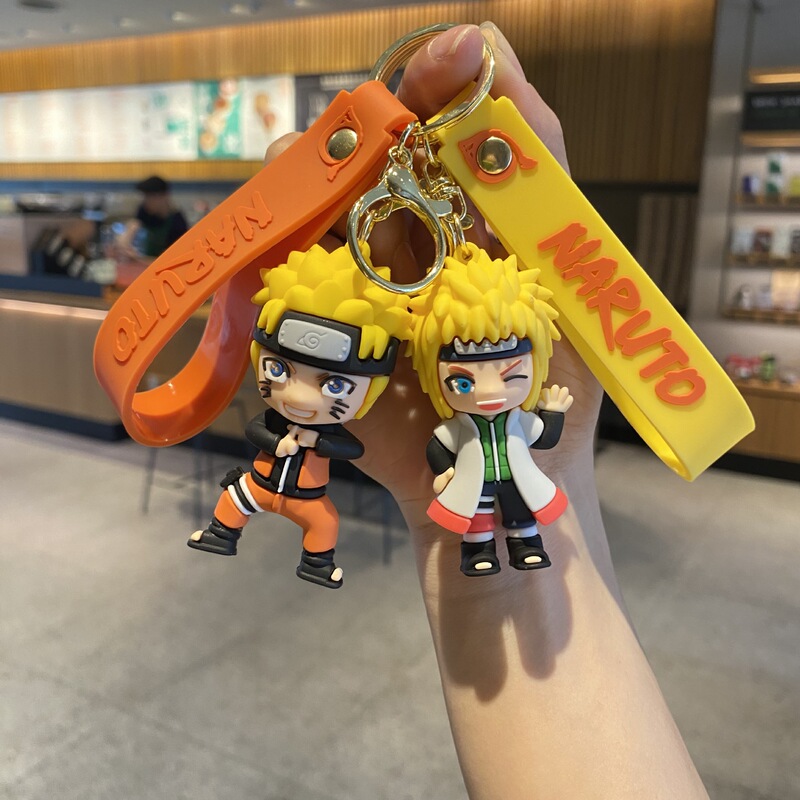 Naruto cartoon keychain cute three-dimensional doll schoolbag pendant accessories car key chain ring small gift Naruto cartoon keychain cute three-dimensional doll schoolbag pendant accessories car key chain ring small gift