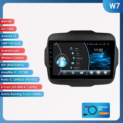 DVD Navigation, The Overseas Version Is - 6128g-wifi4g-lte-version-8581a-carplay-eight-core-9inch-suitable-for-16-20-jeep-renegade