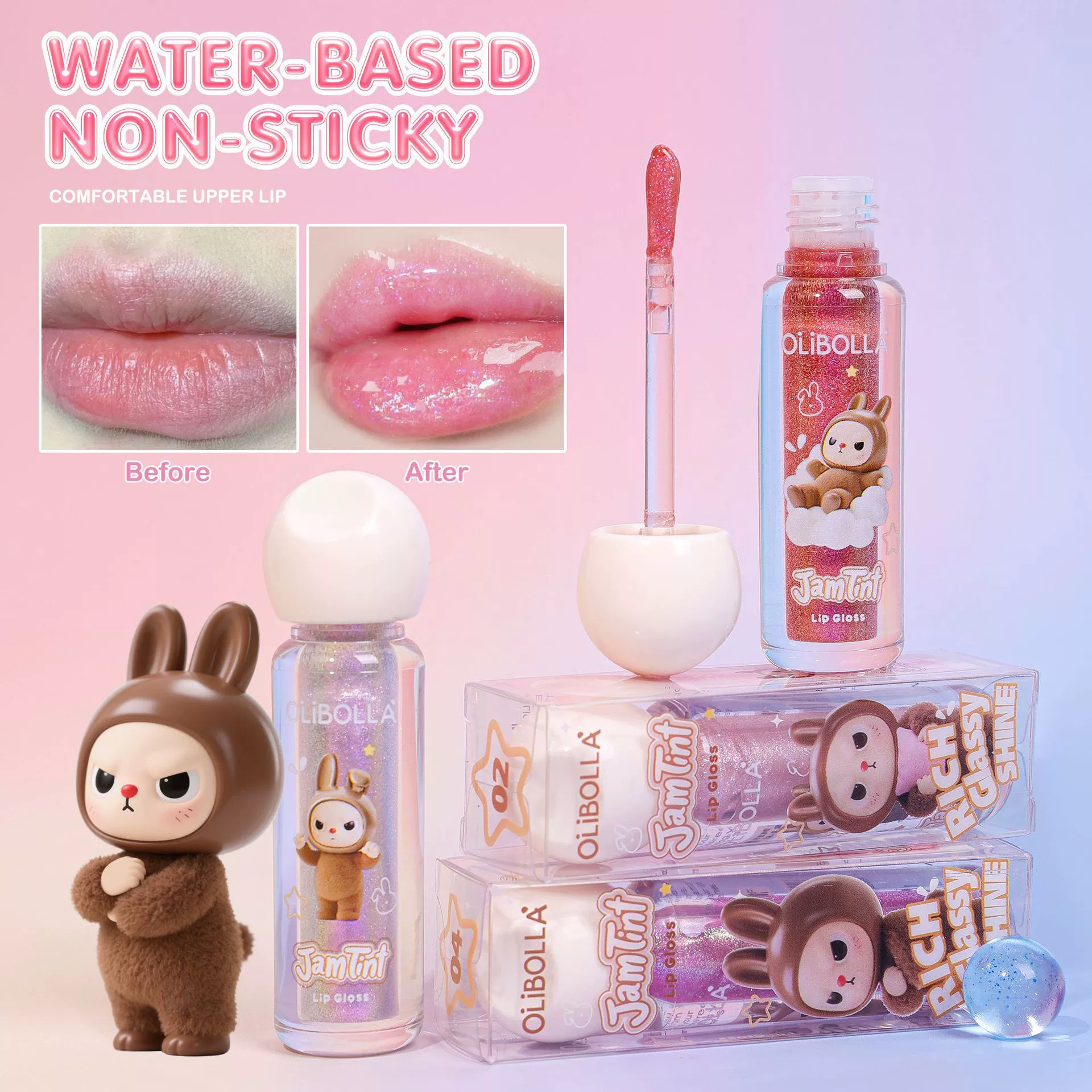Блестящие ногтевыеSequins? Wait translation: "Shiny nail sequins, lip balm, lip gloss, long-term effect, intense hydration, plump lips effect, mirror effect" Translate properly: