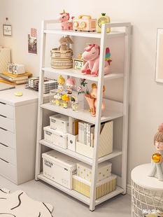 Ins Style Bookshelf Storage Rack Floor-Standing Bedroom Household Multi-Layer Storage Iron Storage Display Living Room Trapezoidal Shelf