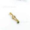 Zirconium, protective amulet, buckle, lock, emerald pendant suitable for men and women jade, 750 sample gold, golden color, micro incrustation, wholesale