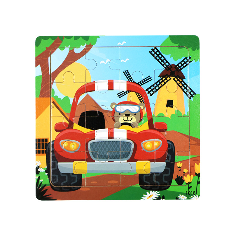 Puzzle plano de madera para niños pensamiento lógico juguetes de entrenamiento de mano movimiento fino