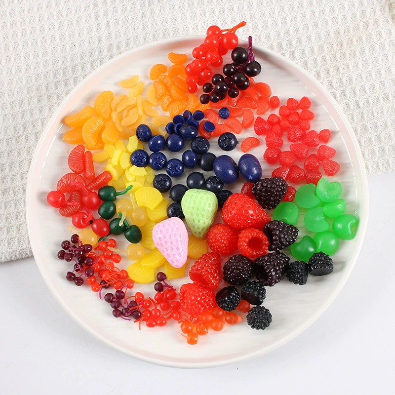 Моделирование микроминиатюрных клубничных вишневых апельсинов черники фруктовая модель diy Food Play Фруктовый реквизит Торт Декоративные аксессуары