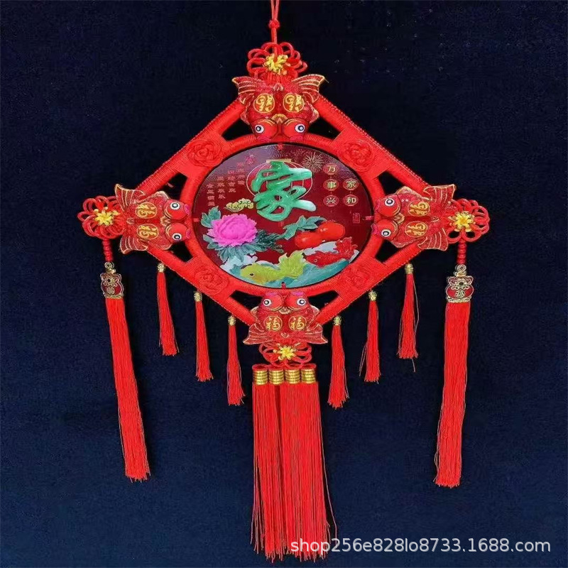 3D 입체 옥 조각 복숭아 나무 중국 매듭 40#집