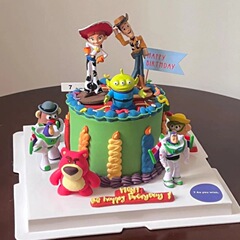 玩具总动员蛋糕装饰摆件卡通公仔胡迪翠丝巴斯光年生日烘焙插牌