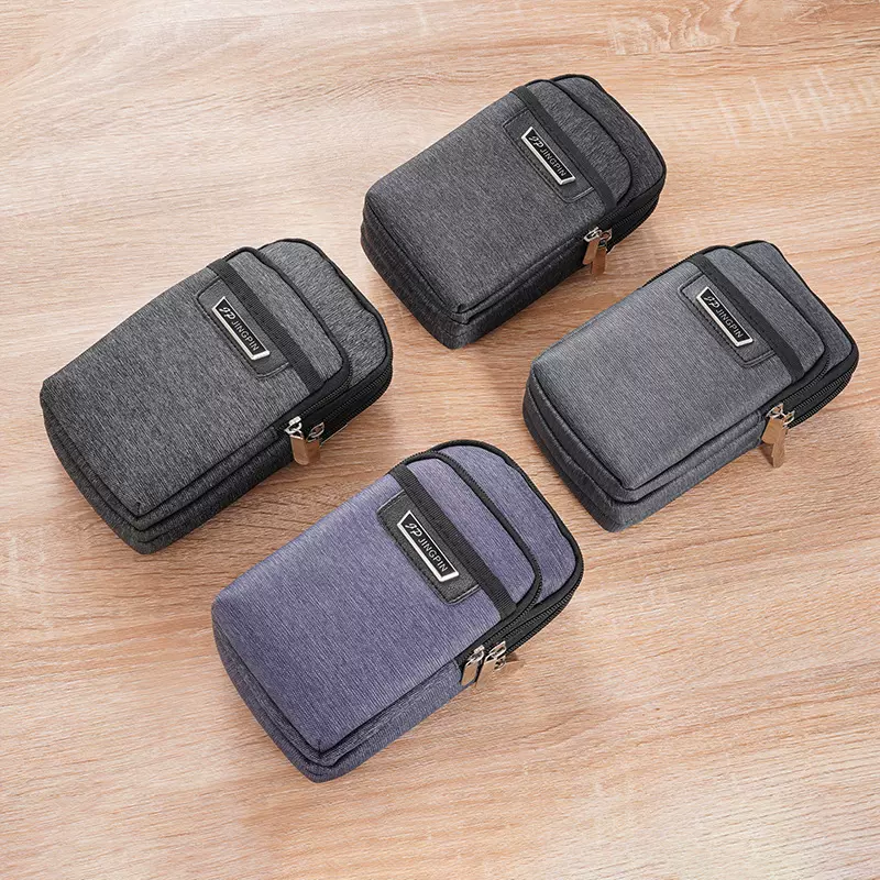 经典多层次潮流小挎包男士百搭斜肩包休闲小背包男穿皮带手机腰包