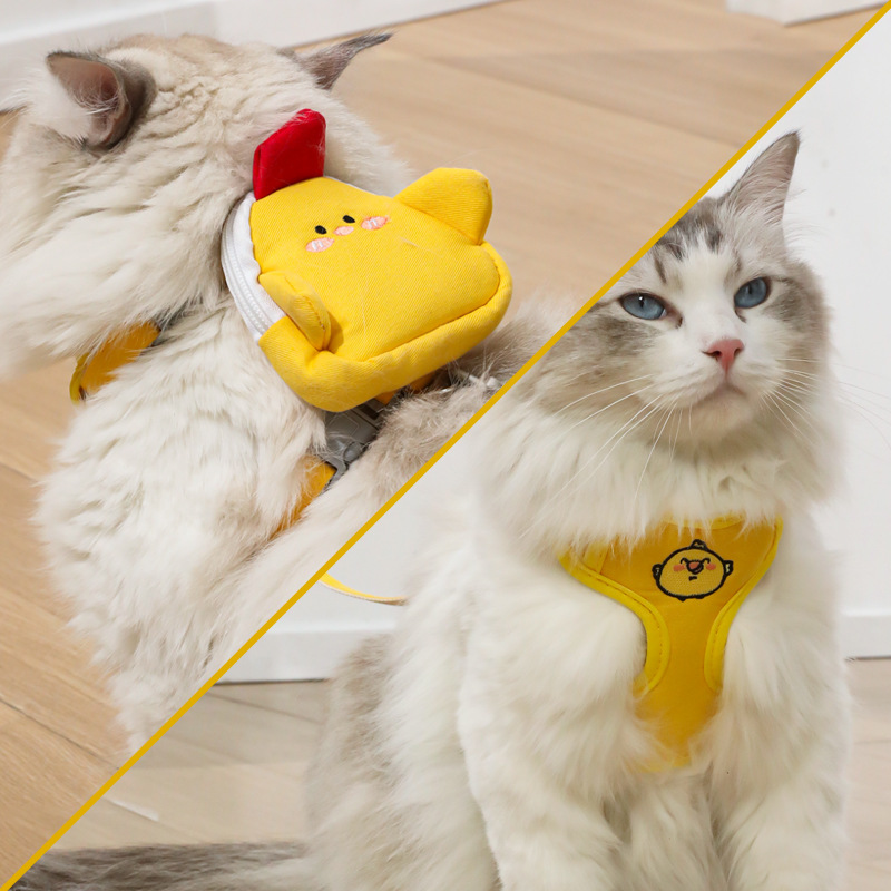 Nueva mochila de cuerda de tracción para gatos para evitar desprenderse, lindo pequeño gato, cinturón de pecho para mascotas en I