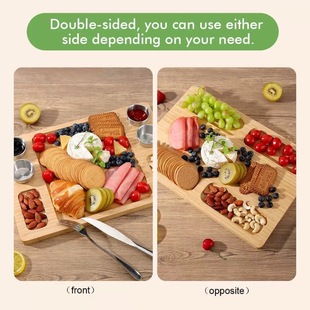 Wooden Dining Tray Household Snacks Bamboo Snack Tray Party Party Creative Wooden Tray