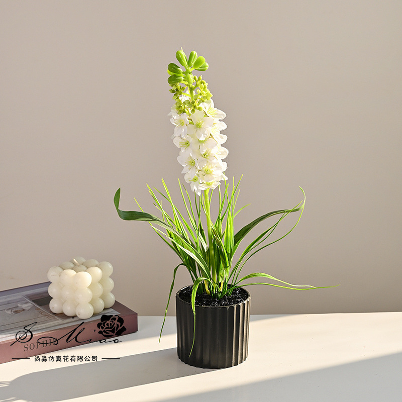 Nuevo estilo transfronterizo jacinto pequeño bonsai flor de simulación creativa decoración de estudio fotográfico para el hogar decoración planta verde artificial en maceta