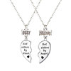 European and American BFF stainless steel children's necklace cross -border Amazon Best Friends friends half -hearted Necklace