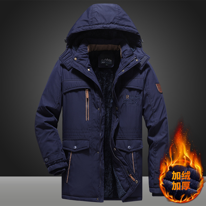 Chaqueta de algodón gruesa de hombre, chaqueta de algodón gruesa de invierno, chaqueta de algodón larga media