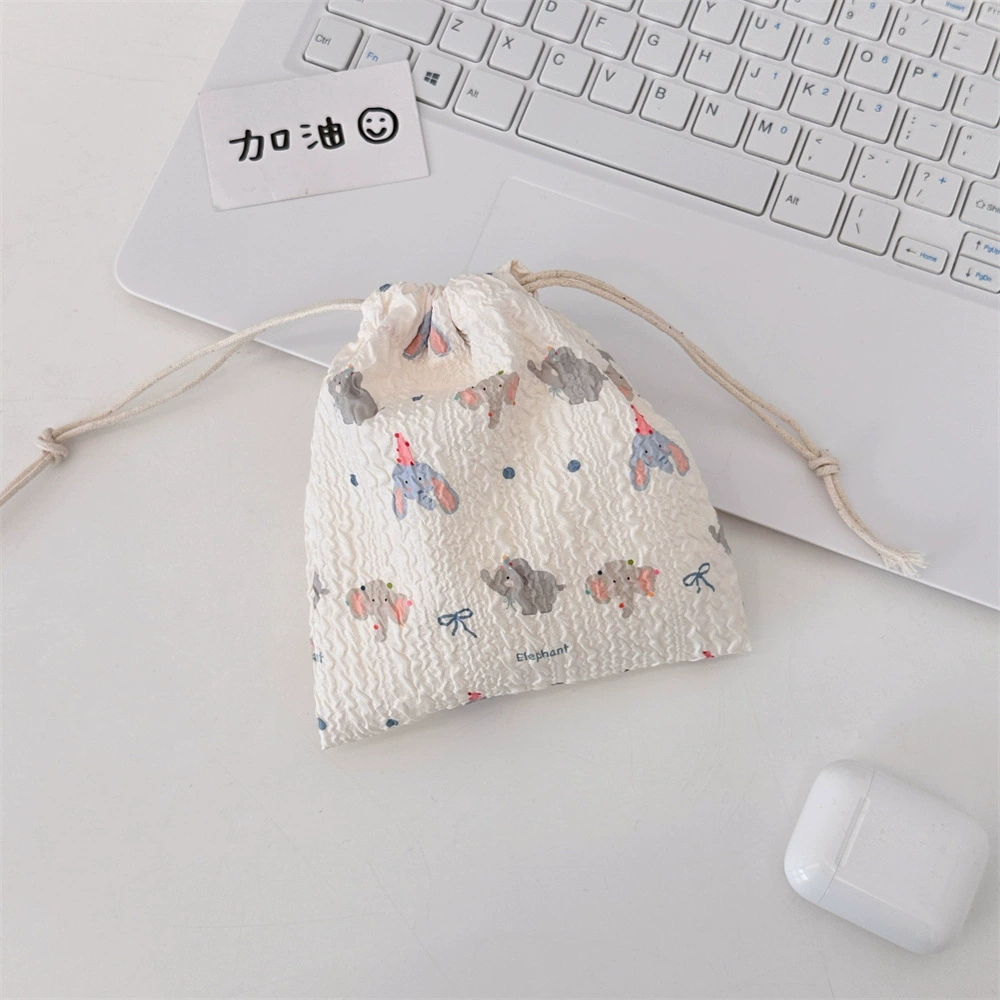 Cartoon storage bag, lipstick, handheld cosmetic bag, small bag, drawstring