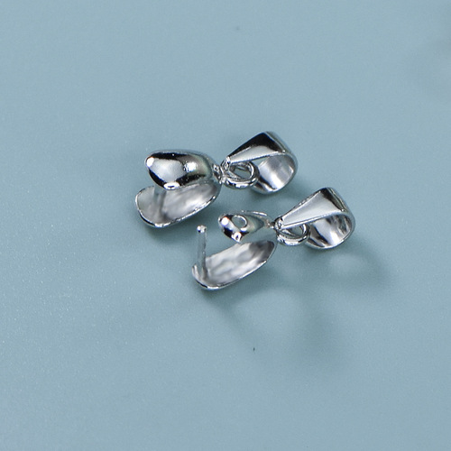 S925 sterling silver pendant clip buckle crystal jade buckle melon seed buckle versatile simple style design diy handmade accessories