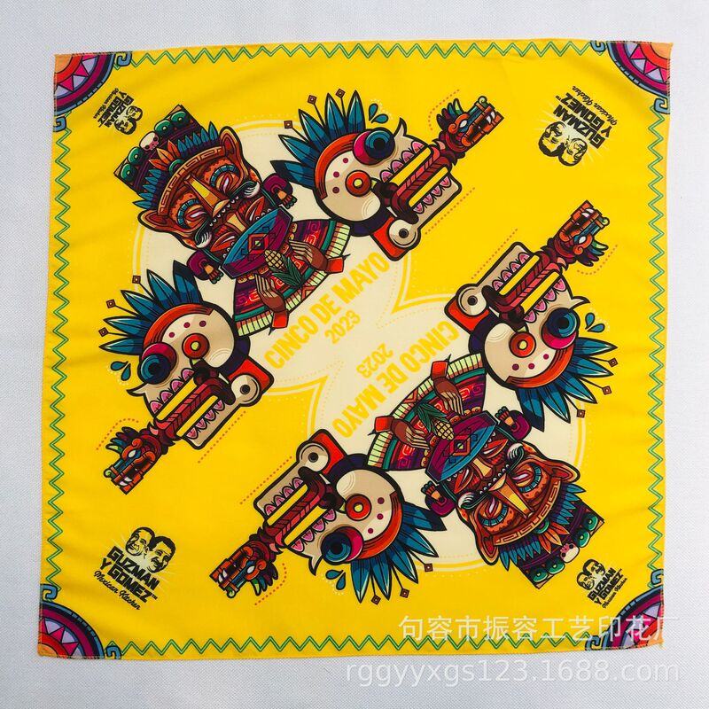 Full Polyester Full Version Digital Printing Square Scarf Scarf Large Handkerchief Cotton Covering Face Towel Triangle Scarf