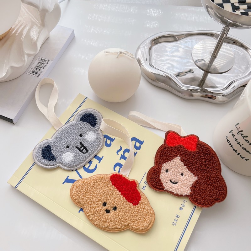 ins风卡通可爱小公主大象造型儿童宝宝幼儿园刺绣名字贴装饰挂件