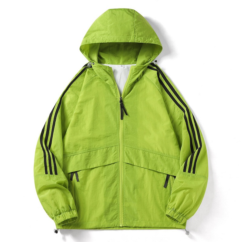 2026 Spring and Autumn New Men's Jacket with Three Stripes, Sun-Protective Windbreaker, Windproof, Waterproof, Hooded Casual Sports Coat 2026 Spring and Autumn New Men's Jacket with Three Stripes, Sun-Protective Windbreaker, Windproof, Waterproof, Hooded Casual Sports Coat