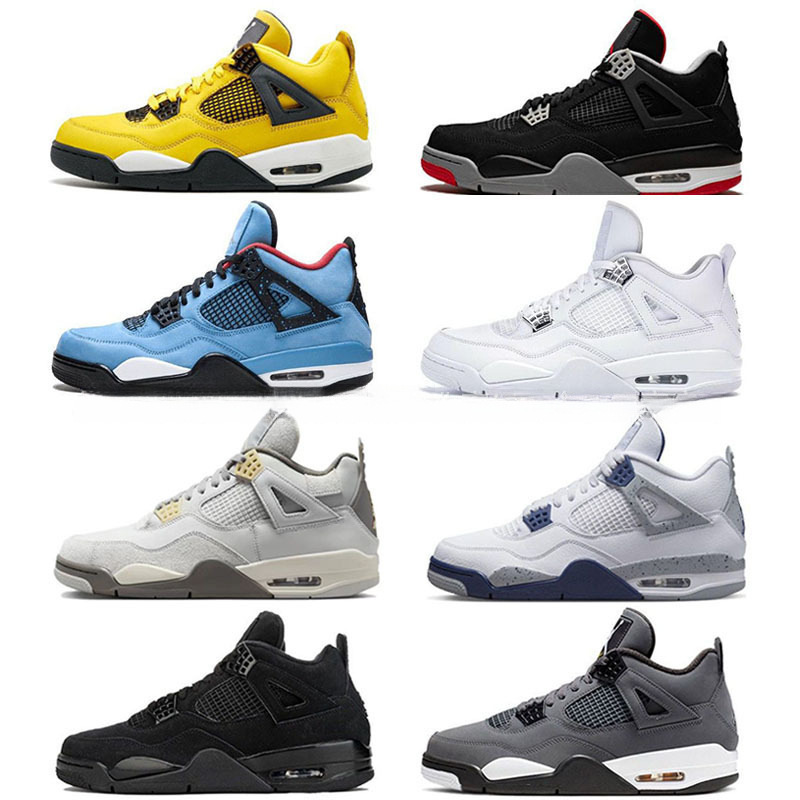Pure Original Aj4 White Cement Electric Mother Sports Training Basketball Shoes Aj4Rm Thunder Men's Shoes Fear Joint Joe 4 Sneakers Pure Original Aj4 White Cement Electric Mother Sports Training Basketball Shoes Aj4Rm Thunder Men's Shoes Fear Joint Joe 4 Sneakers