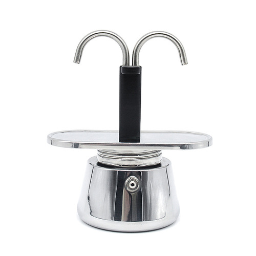 Double-tube 304 stainless steel moka pot coffee pot espresso pot espresso mini hand-brewed coffee pot