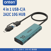 Onten/�W�v 4��USB3.2GEN2 HUB��10G�p�ӿ��D2*Type-c,2*USB-A