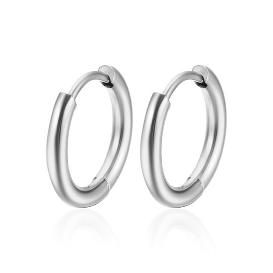 Cross-border high quality titanium steel earring ring non-fading simple temperament round stainless steel ear buckle jewelry wholesale