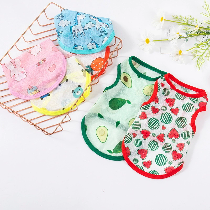 Летняя одежда для собак, рубашка с защитой от солнца авокадо, жилет для домашних животных, кошка, рэгдолл, британский короткий померанский шпиц Тедди, лето