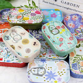 现货长方形小铁盒卡通马口铁创意罐头铁盒随身糖果盒小药盒包装盒