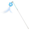 Cat steel wire feathers teasing cat stick long pole can replace the head cat toy