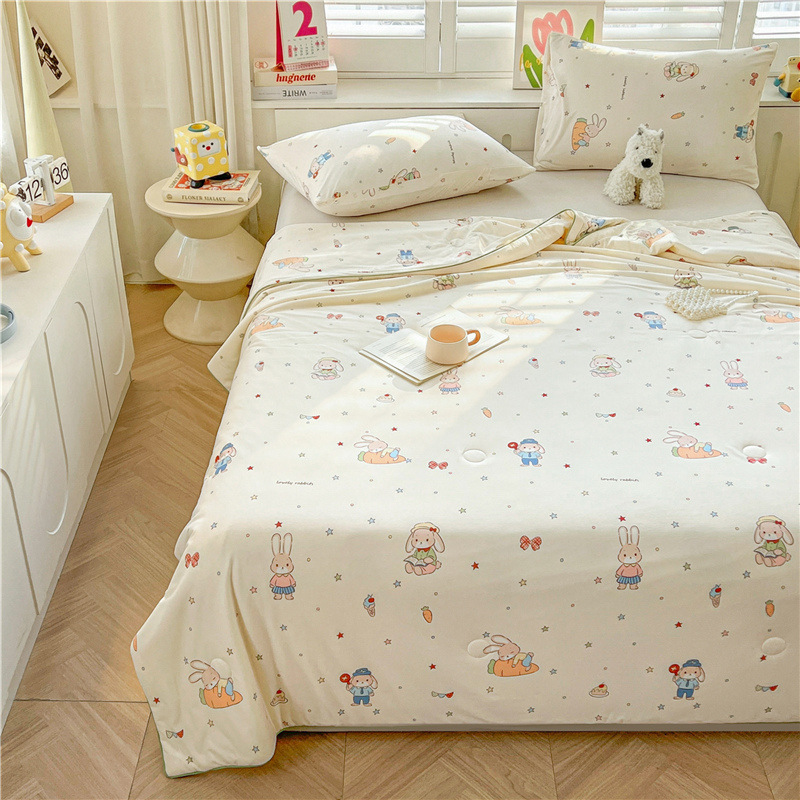 A級ベビー・マタニティグレード大豆繊維ニット綿夏用掛け布団、洗濯機で洗える夏用子供用薄掛け布団、ギフト用エアコン掛け布団