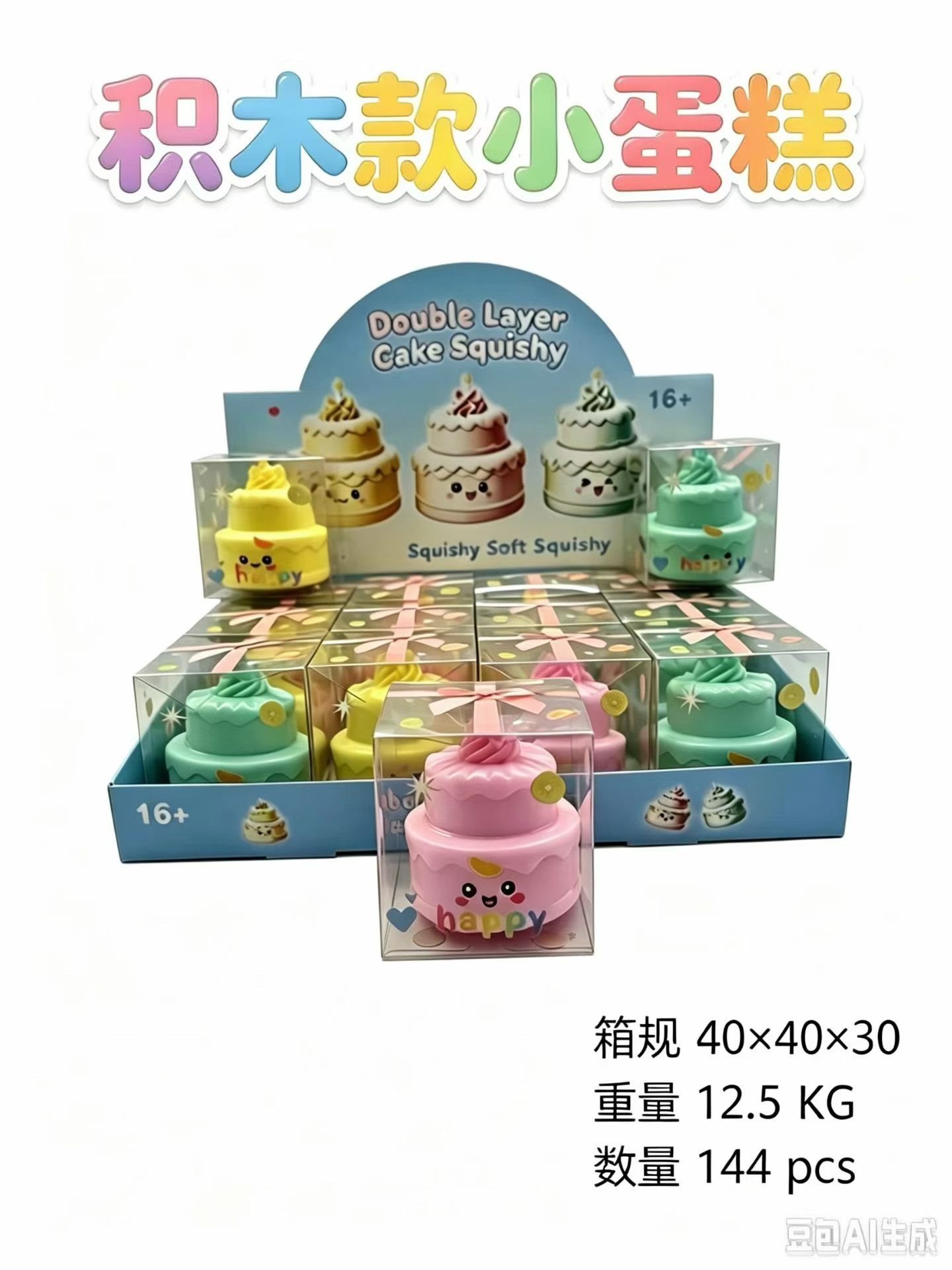 Small cake [building block style] boxed