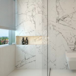 Light French Hanjiang Snow Tile Modern Living Room Bathroom Soft Light Skin Big Flower White Marble Pattern Wall and Floor Tile
