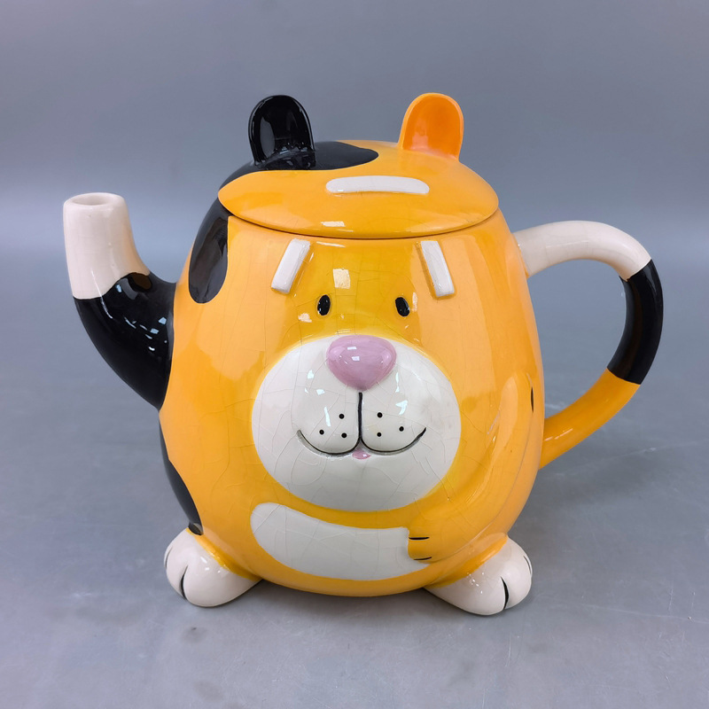 Cerámica linda Shiba Inu tetera nube blanca cerámica dibujos animados 3D estilo animal hervidor cafetera vajilla de Navidad