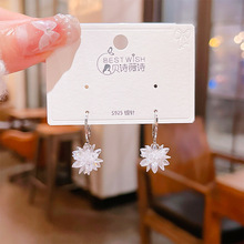 冰花锆石耳环女简约时尚气质百搭耳坠2024韩版奢华水晶耳饰高级感