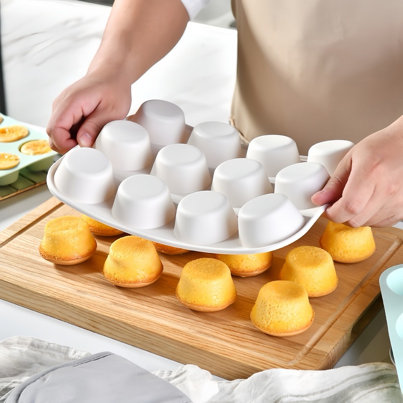 12 マフィンカップシリコンモールドラウンドデザートケーキパン 24 穴食品グレードノンスティックシリコンマフィンパン|undefined