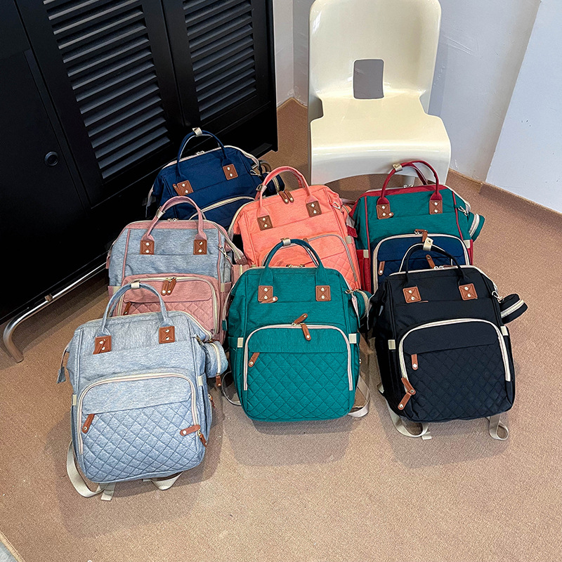 旅行收納母嬰包大容量多功能嬰兒床包新款防水耐磨媽咪包潮流女包