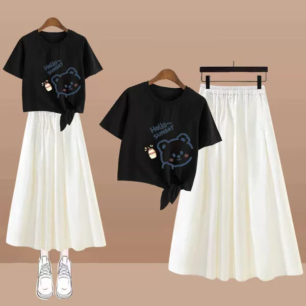 Black top + white skirt [Hel bear]