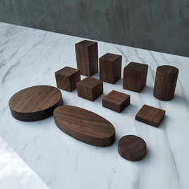 黑胡桃木块战锤胸像模型摆件底座diy手工小制作材料木头方块垫高