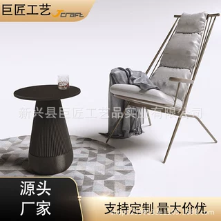 客厅极简沙发边几GRC现代简约小户型水泥茶几设计师款圆形小桌子