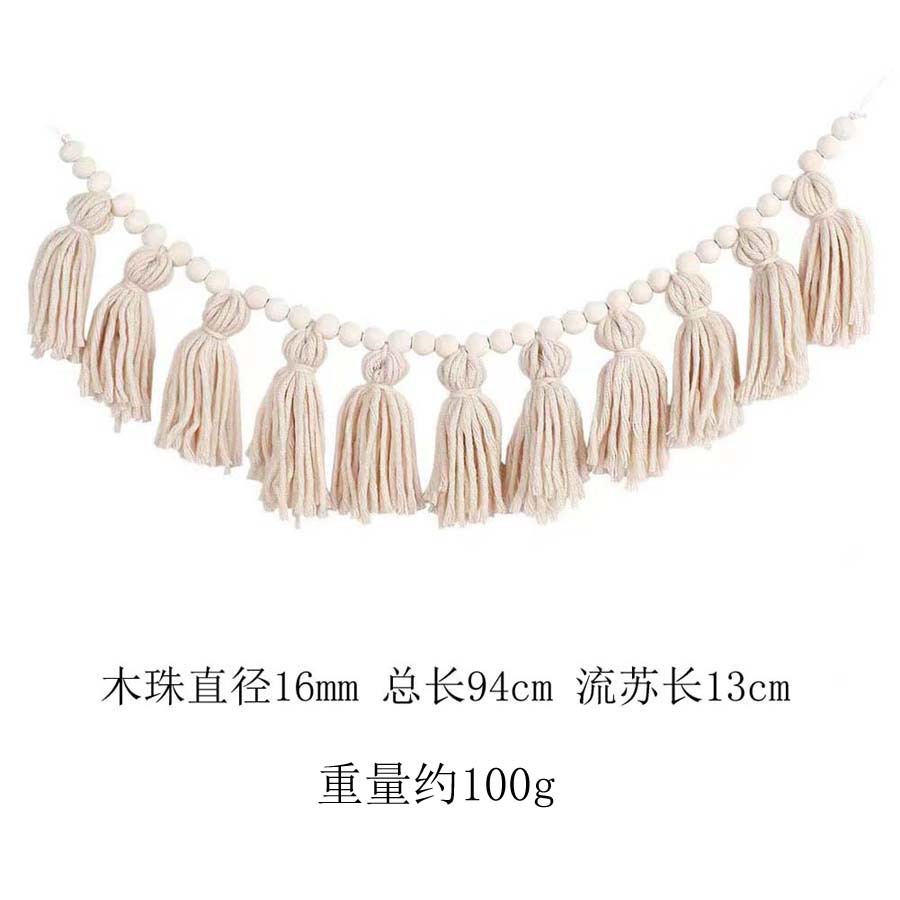 Bohemia ribbon string arco iris ribbon colgante decoración cuentas de madera ribbon colgante decoración de pared decoración de la habitación de niños