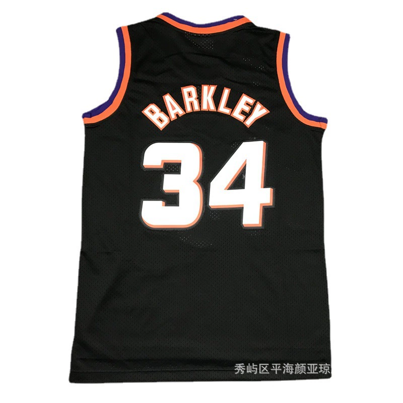 Вышитая баскетбольная майка Suncill Barley, баскетбольная форма Suns Jersey