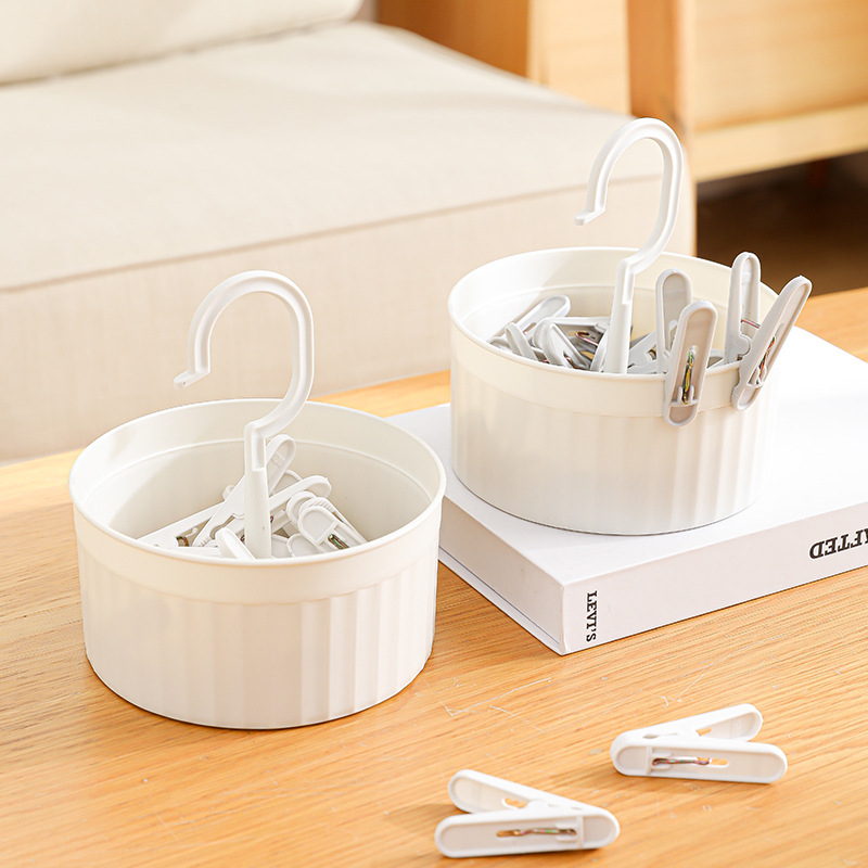 24 Strong Clothes Drying Rack Windproof Fixed Clothes and Socks Plastic Small Clip with Frame Small Clip