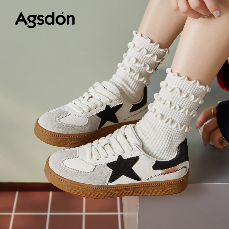 Zapatos de entrenamiento para mujeres 2025 nuevo otoño retro estrellas ballet Gump zapatos de skate casuales