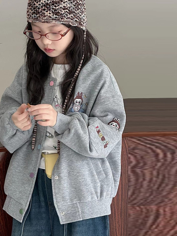 女童外套儿童棒球服春秋装2025新款洋气卡通拉布布大童上衣百搭|undefined