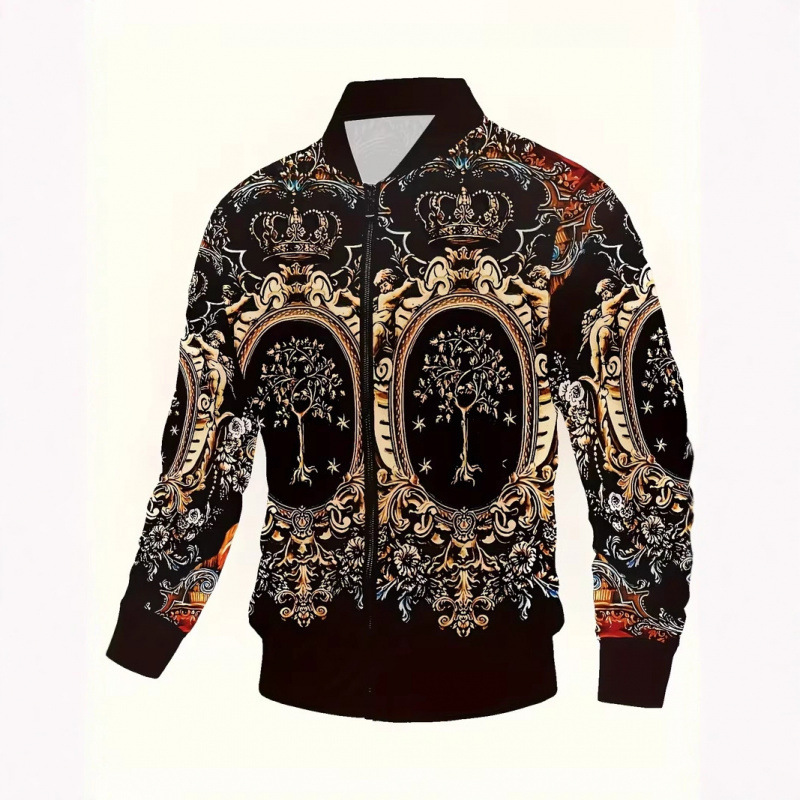 European and American Cross-Border Temu Amazon Hot-Selling Retro European and American Style Zipper Men's Autumn and Winter Fleece Jacket