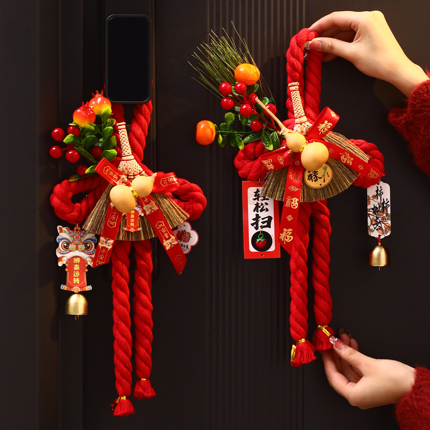 new year ten thousand words knot pendant 2026 new spring festival indoor scene layout decoration new year home door handle ornaments