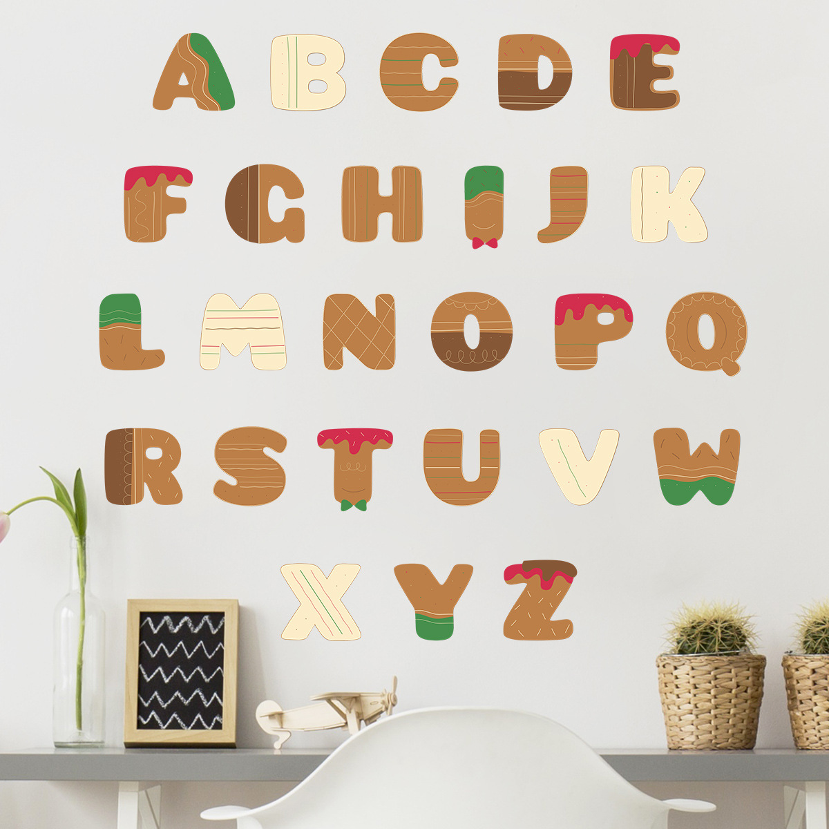 Christmas Cookies 26 English Letters Children's Bedroom Decoration Wall Sticker Wholesale Nihaojewelry display picture 3