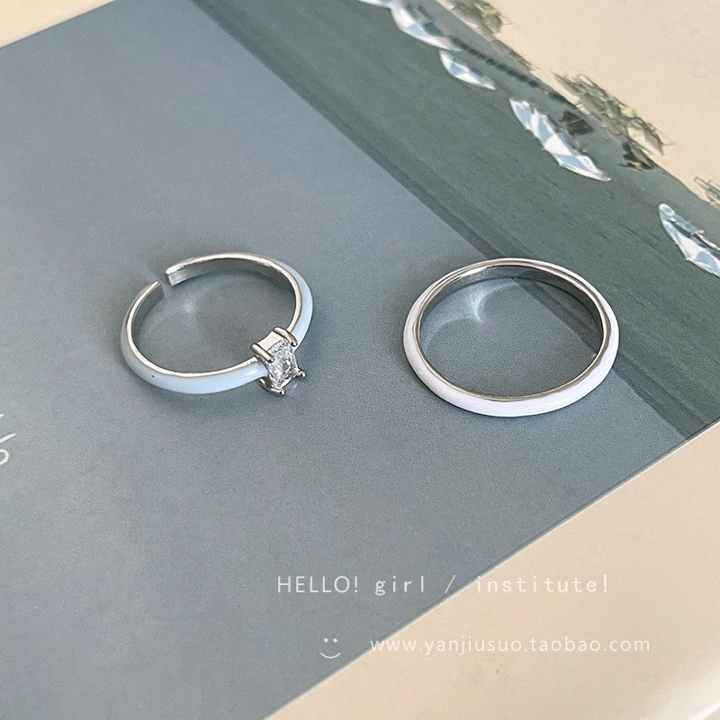 Anillo de circonita de perlas de viento ins, nicho femenino, sentido de alta gama, simple y ligero, anillo de novia de lujo, anillo de apertura de temperamento al por mayor