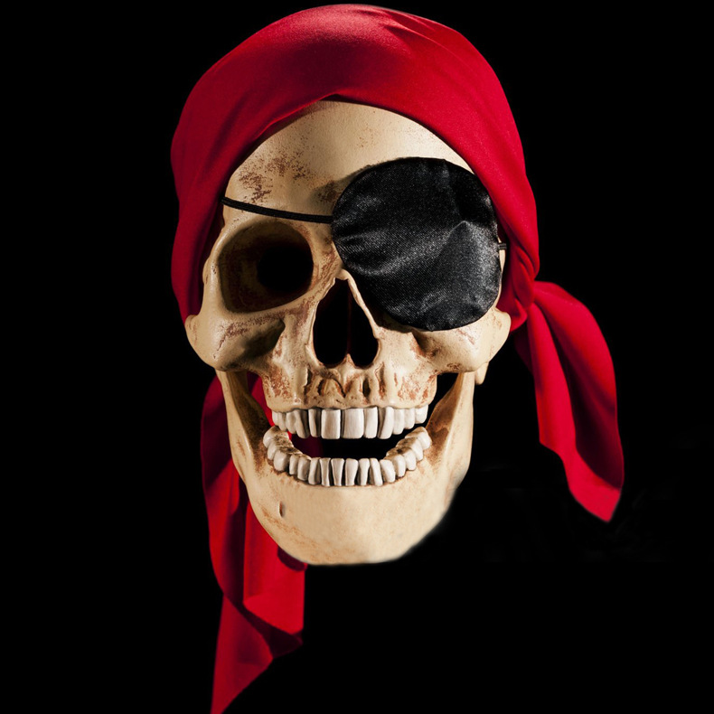 Transfronterizos hijab pirata de Halloween terciopelo de cola larga damas europeas y estadounidenses hijab de Halloween peluquería sombrero hijab