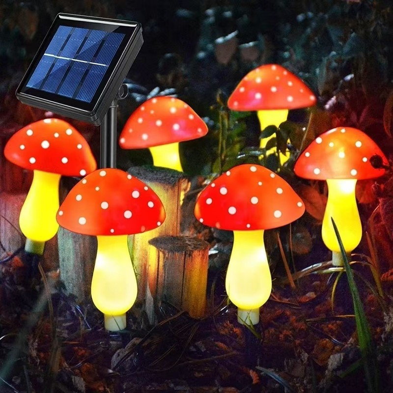 新しいソーラー LED 屋外景観ライト防水ストリングライト中庭グラウンドプラグガーデン装飾ライトヴィラキノコライト|undefined